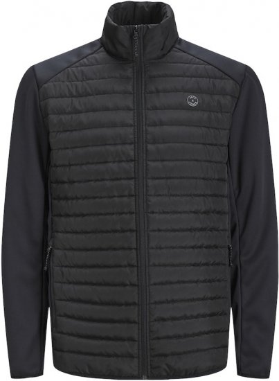 Jack & Jones MULTI SET-IN Sleeves Quilted Jacket With Collar Black - Vestes - Vestes homme grandes tailles