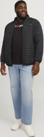 Jack & Jones MULTI SET-IN Sleeves Quilted Jacket With Collar Black - Vestes - Vestes homme grandes tailles