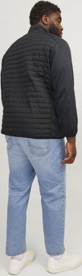Jack & Jones MULTI SET-IN Sleeves Quilted Jacket With Collar Black - Vestes - Vestes homme grandes tailles