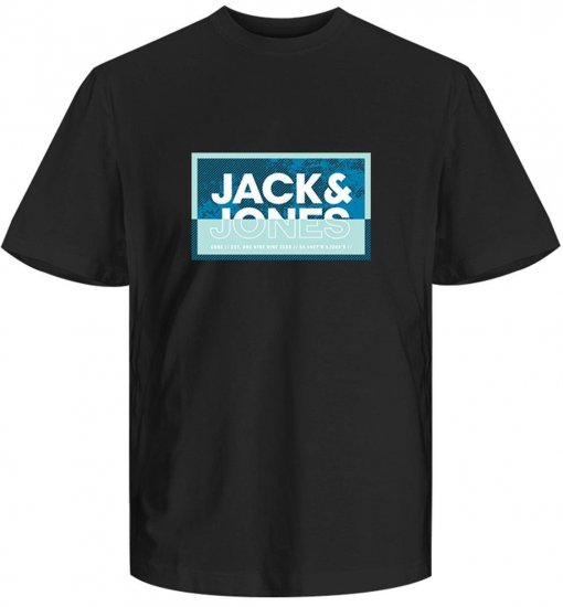 Jack & Jones JCOLOGAN SUMMER PRINT T-Shirt Black - T-shirts - T-shirts Homme Grande Taille