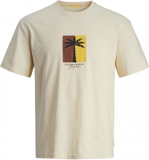 Jack & Jones JORMARBELLA BRANDING TEE SS Buttercream - T-shirts - T-shirts Homme Grande Taille