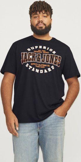 Jack & Jones LOGO O-Neck T-Shirt Black - T-shirts - T-shirts Homme Grande Taille