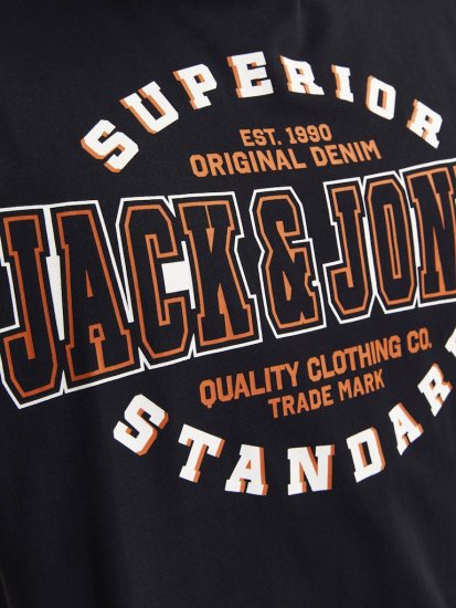 Jack & Jones LOGO O-Neck T-Shirt Black - T-shirts - T-shirts Homme Grande Taille