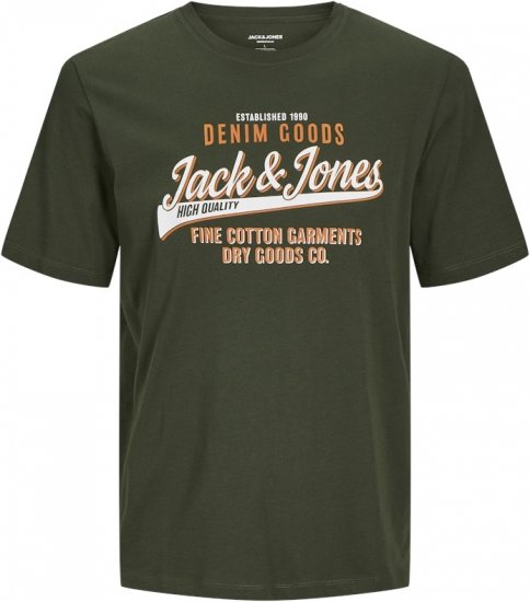 Jack & Jones JJELOGO O-Neck T-Shirt Kombu Green - T-shirts - T-shirts Homme Grande Taille