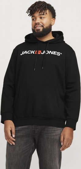 Jack & Jones CORP OLD LOGO REG FIT Hoodie Black - Sweatshirts & hoodies - Sweatshirts/Hoodies grande taille homme