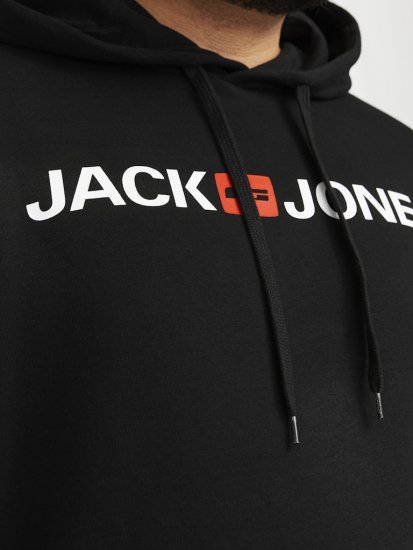 Jack & Jones CORP OLD LOGO REG FIT Hoodie Black - Sweatshirts & hoodies - Sweatshirts/Hoodies grande taille homme