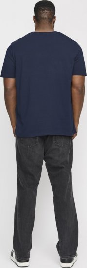 Jack & Jones LOGO O-Neck T-Shirt Dark Blue - T-shirts - T-shirts Homme Grande Taille