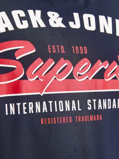 Jack & Jones LOGO O-Neck T-Shirt Dark Blue - T-shirts - T-shirts Homme Grande Taille