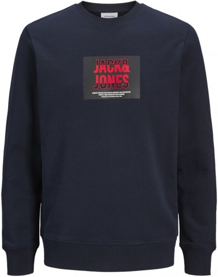 Jack & Jones HUDSON Sweatshirt Navy - Sweatshirts & hoodies - Sweatshirts/Hoodies grande taille homme