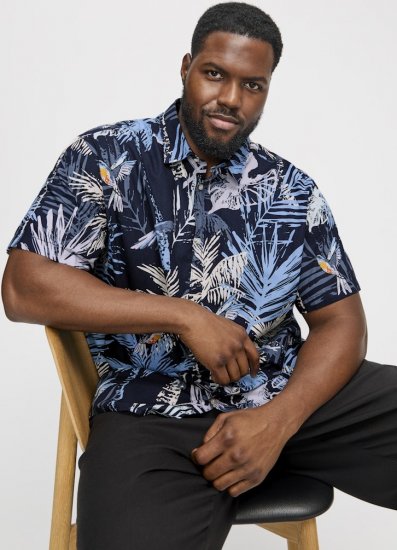 Jack & Jones Hawaii AOP Shirt Blue - Chemises - Chemises Grandes Tailles Hommes