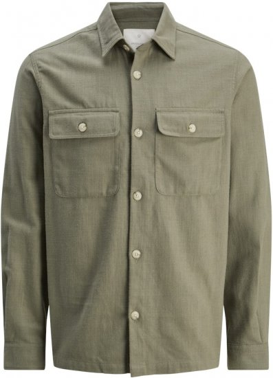 Jack & Jones Raymond Spring Long Sleeve Overshirt Green - Chemises - Chemises Grandes Tailles Hommes
