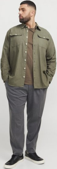 Jack & Jones Raymond Spring Long Sleeve Overshirt Green - Chemises - Chemises Grandes Tailles Hommes