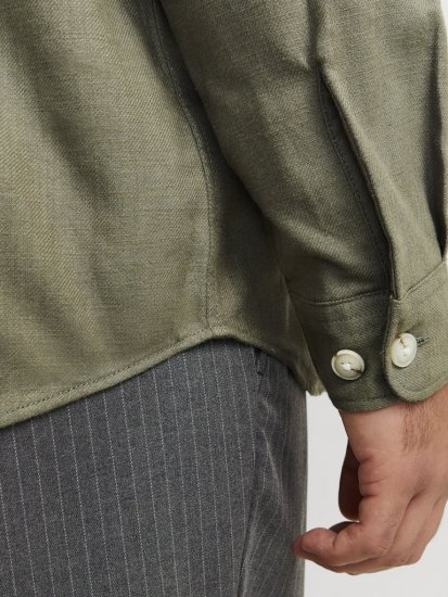 Jack & Jones Raymond Spring Long Sleeve Overshirt Green - Chemises - Chemises Grandes Tailles Hommes