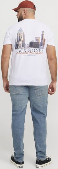 Jack & Jones Boston Photo Crew Neck T-Shirt Bright White - T-shirts - T-shirts Homme Grande Taille