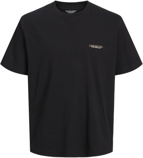 Jack & Jones Boston Photo Crew Neck T-Shirt Black - T-shirts - T-shirts Homme Grande Taille
