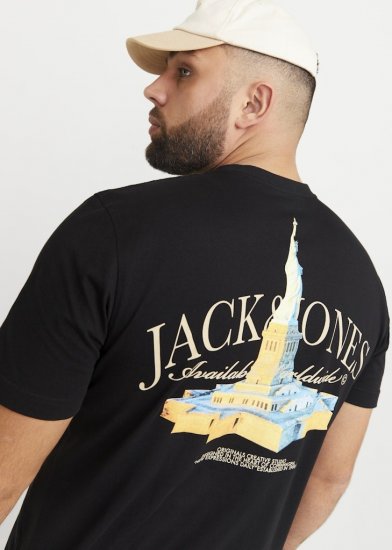 Jack & Jones Boston Photo Crew Neck T-Shirt Black - T-shirts - T-shirts Homme Grande Taille