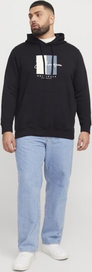 Jack & Jones Frederiksberg Box Script Hoodie Black - Sweatshirts & hoodies - Sweatshirts/Hoodies grande taille homme