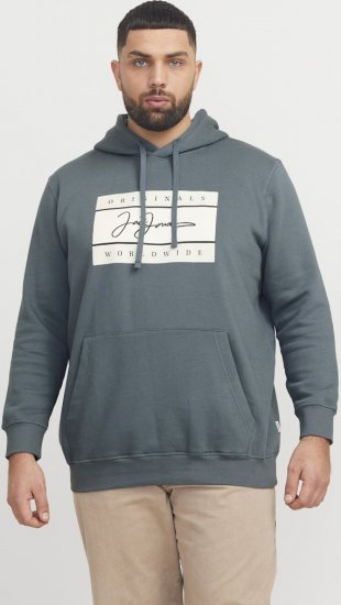 Jack & Jones Frederiksberg Box Script Hoodie Grey - Sweatshirts & hoodies - Sweatshirts/Hoodies grande taille homme
