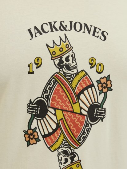 Jack & Jones Anatomy Skull Crew Neck T-Shirt Antique White - T-shirts - T-shirts Homme Grande Taille