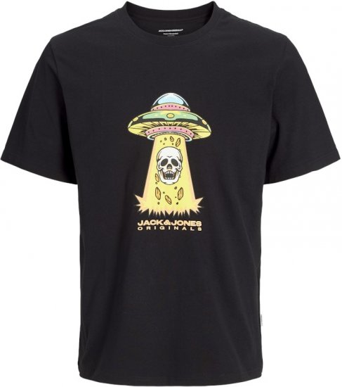 Jack & Jones Anatomy Skull Crew Neck T-Shirt Black - T-shirts - T-shirts Homme Grande Taille