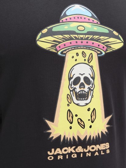 Jack & Jones Anatomy Skull Crew Neck T-Shirt Black - T-shirts - T-shirts Homme Grande Taille