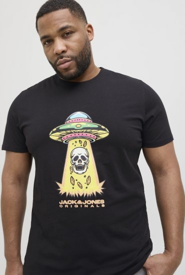 Jack & Jones Anatomy Skull Crew Neck T-Shirt Black - T-shirts - T-shirts Homme Grande Taille
