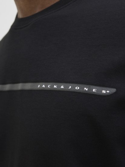 Jack & Jones FUSION Full Branding T-Shirt Black - T-shirts - T-shirts Homme Grande Taille