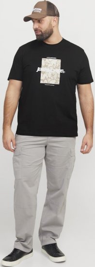 Jack & Jones Tarmac Camo Crew Neck T-Shirt Black - T-shirts - T-shirts Homme Grande Taille