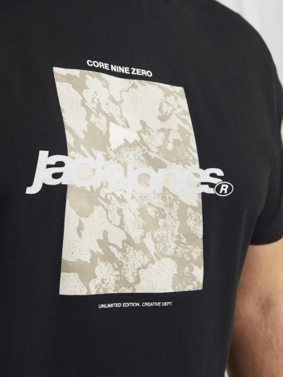 Jack & Jones Tarmac Camo Crew Neck T-Shirt Black - T-shirts - T-shirts Homme Grande Taille