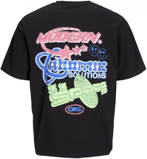 Jack & Jones Compact Crew Neck T-Shirt Black - T-shirts - T-shirts Homme Grande Taille