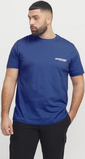 Jack & Jones Union Front & Back Print Crew Neck T-Shirt Beaucoup Blue - T-shirts - T-shirts Homme Grande Taille