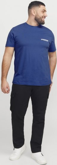 Jack & Jones Union Front & Back Print Crew Neck T-Shirt Beaucoup Blue - T-shirts - T-shirts Homme Grande Taille