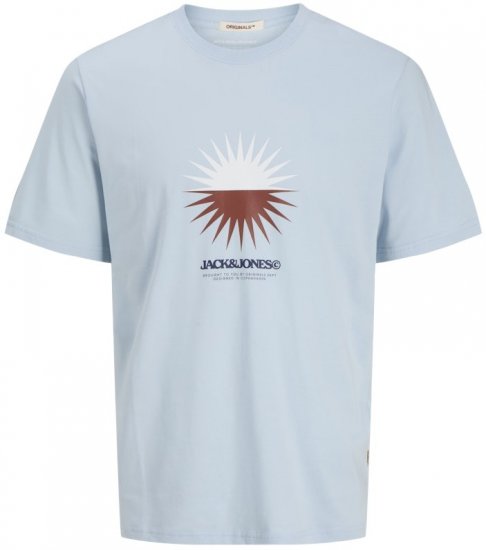 Jack & Jones Vira Branding Crew Neck T-Shirt Skyway - T-shirts - T-shirts Homme Grande Taille