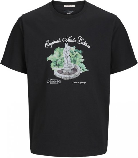 Jack & Jones Hydra Crew Neck T-Shirt Black - T-shirts - T-shirts Homme Grande Taille