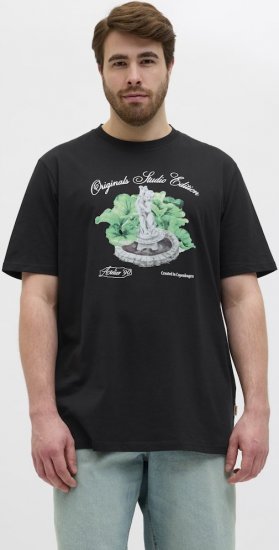 Jack & Jones Hydra Crew Neck T-Shirt Black - T-shirts - T-shirts Homme Grande Taille