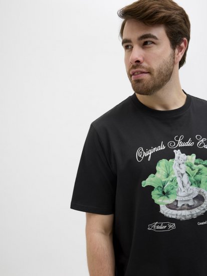 Jack & Jones Hydra Crew Neck T-Shirt Black - T-shirts - T-shirts Homme Grande Taille