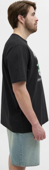 Jack & Jones Hydra Crew Neck T-Shirt Black - T-shirts - T-shirts Homme Grande Taille