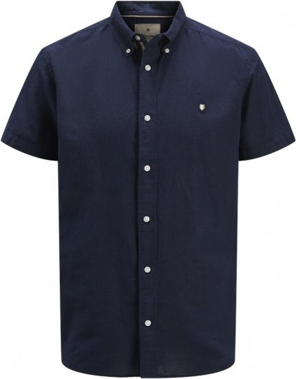 Jack & Jones Summer Shield Short Sleeve Shirt Maritime Blue - Chemises - Chemises Grandes Tailles Hommes