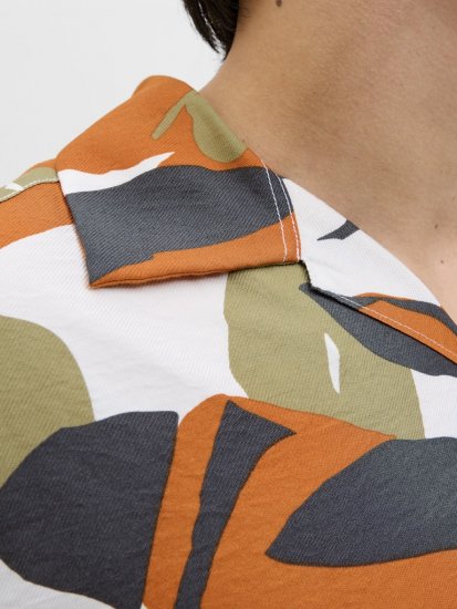 Jack & Jones Vira Marshall AOP Short Sleeve Shirt Cloud Dancer - Chemises - Chemises Grandes Tailles Hommes