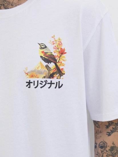 Jack & Jones Fuji Crew Neck T-Shirt Bright White - T-shirts - T-shirts Homme Grande Taille