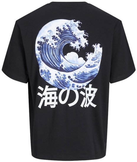 Jack & Jones Fuji Crew Neck T-Shirt Black - T-shirts - T-shirts Homme Grande Taille