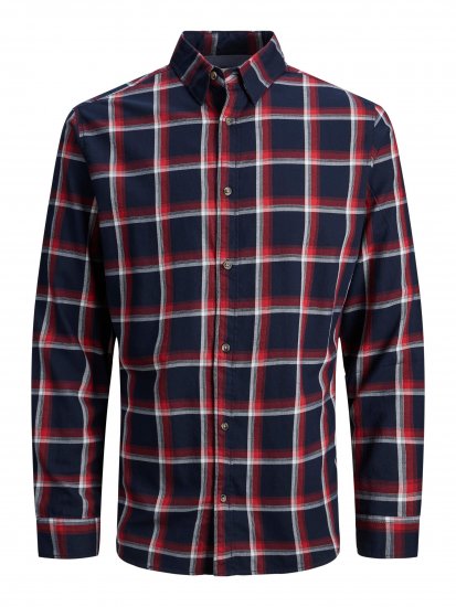 Jack & Jones JJPLAIN LOGAN Shirt Red - Chemises - Chemises Grandes Tailles Hommes
