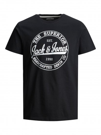 Jack & Jones JJBRAT T-Shirt Black - T-shirts - T-shirts Homme Grande Taille