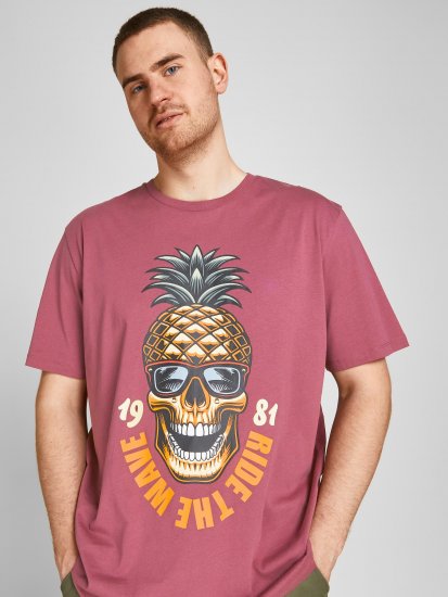 Jack & Jones JJEUSTACE T-Shirt Pink - T-shirts - T-shirts Homme Grande Taille