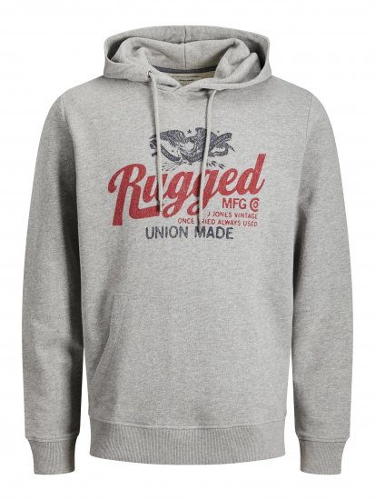 Jack & Jones JJAARON Hoodie Grey - Sweatshirts & hoodies - Sweatshirts/Hoodies grande taille homme