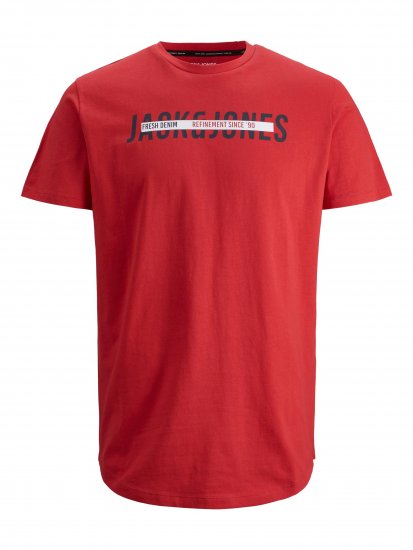 Jack & Jones JJTEO T-Shirt Red - T-shirts - T-shirts Homme Grande Taille