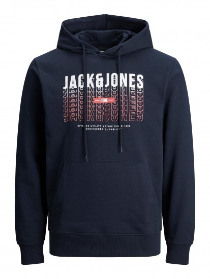 Jack & Jones JJCYBER SWEAT Hoodie Navy - Sweatshirts & hoodies - Sweatshirts/Hoodies grande taille homme