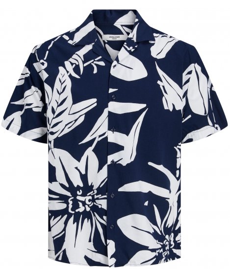 Jack & Jones JPRBLATROPIC Resort Shirt Navy - Chemises - Chemises Grandes Tailles Hommes