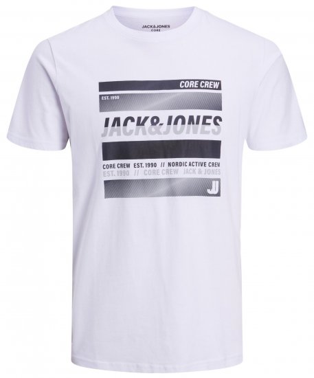 Jack & Jones JCOARC T-Shirt White - T-shirts - T-shirts Homme Grande Taille