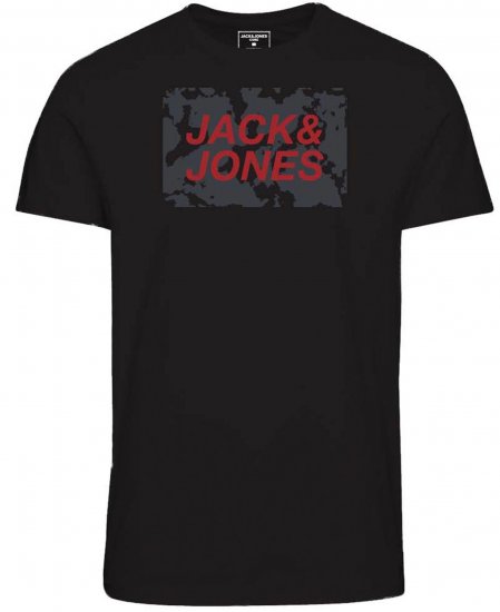 Jack & Jones JCOLAUGE T-Shirt Black - T-shirts - T-shirts Homme Grande Taille